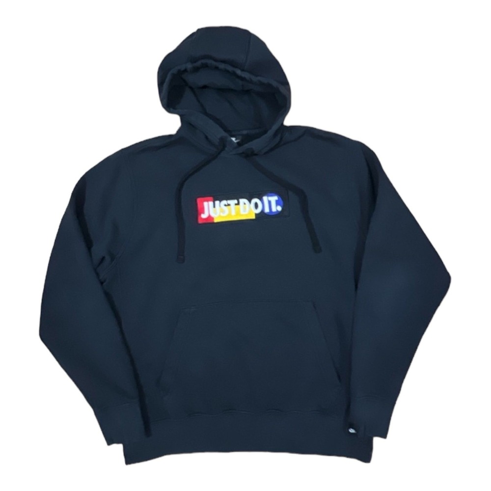 NIKE hoodie BLOCK LOGO mens L ZIB-3